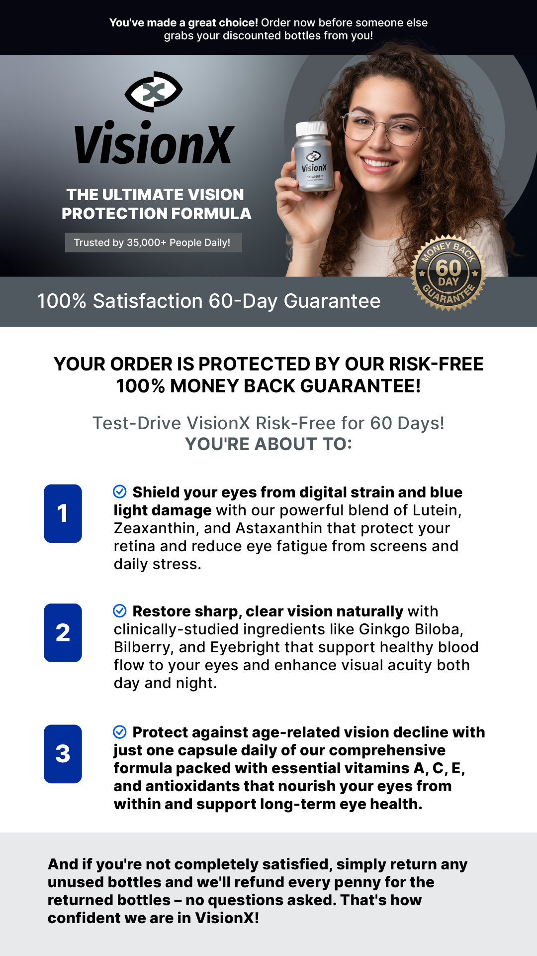 VisionX Capsules — daily eye health support for clearer, sharper vision